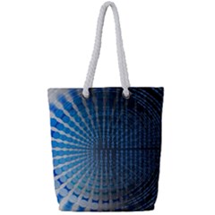 Data Computer Internet Online Full Print Rope Handle Tote (small)