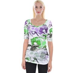 Horse Horses Animal World Green Wide Neckline Tee