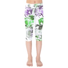 Horse Horses Animal World Green Kids  Capri Leggings  by BangZart