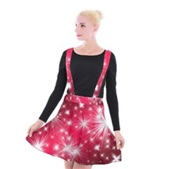 Christmas Star Advent Background Suspender Skater Skirt by BangZart