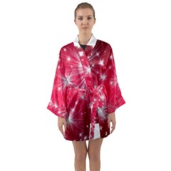 Christmas Star Advent Background Long Sleeve Kimono Robe by BangZart