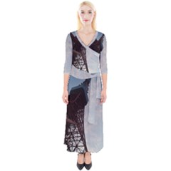 Tokyo Tower Quarter Sleeve Wrap Maxi Dress by all7sins