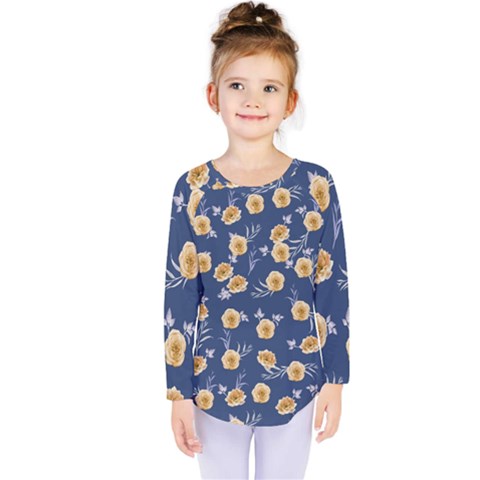 Golden Roses Kids  Long Sleeve Tee by jumpercat