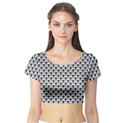 Geometric Scales Pattern Short Sleeve Crop Top by jumpercat