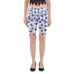 Blue Roses Yoga Cropped Leggings by jumpercat