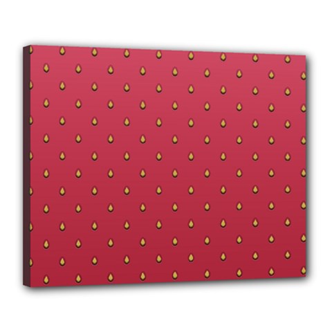 Strawberry Pattern Canvas 20  X 16  by jumpercat