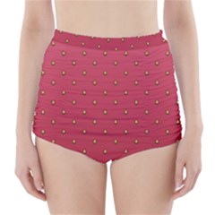 Strawberry Pattern High-waisted Bikini Bottoms by jumpercat