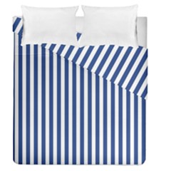 Blue Stripes Duvet Cover Double Side (queen Size) by jumpercat