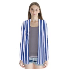 Blue Stripes Drape Collar Cardigan by jumpercat