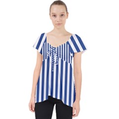 Blue Stripes Lace Front Dolly Top