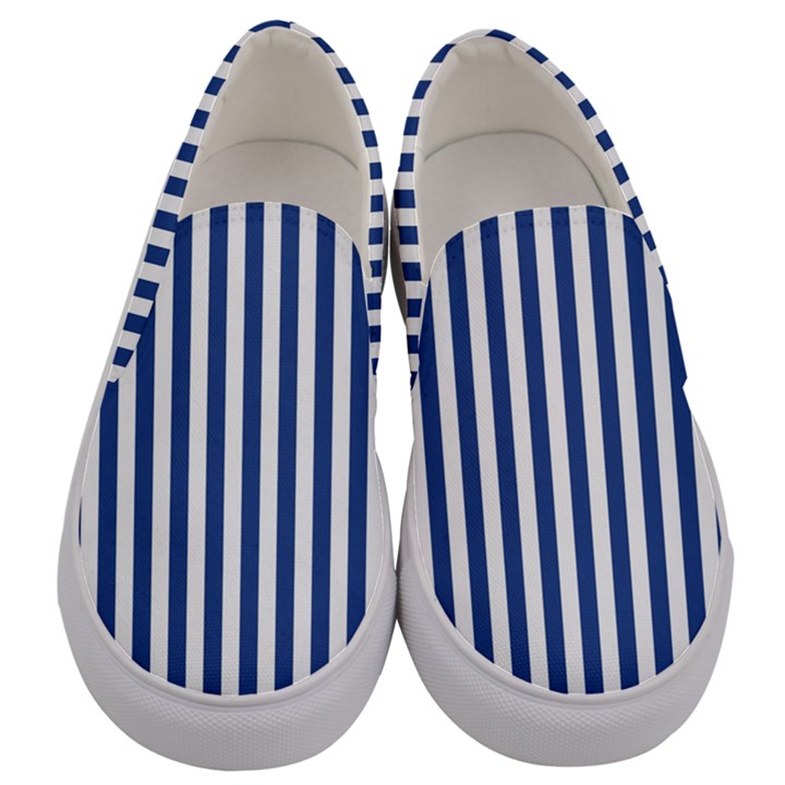 Blue Stripes Men s Canvas Slip Ons