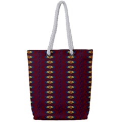 Geometric Pattern Full Print Rope Handle Tote (small)