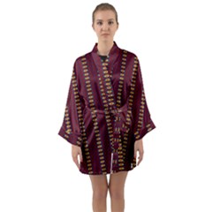 Geometric Pattern Long Sleeve Kimono Robe