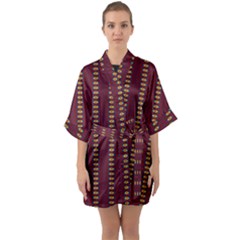 Geometric Pattern Quarter Sleeve Kimono Robe by linceazul