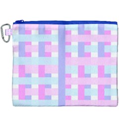 Gingham Nursery Baby Blue Pink Canvas Cosmetic Bag (xxxl)