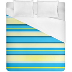 Stripes Yellow Aqua Blue White Duvet Cover (california King Size) by BangZart