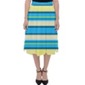 Stripes Yellow Aqua Blue White Folding Skater Skirt View1