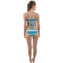 Stripes Yellow Aqua Blue White Wrap Around Bikini Set View2