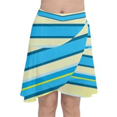 Stripes Yellow Aqua Blue White Chiffon Wrap