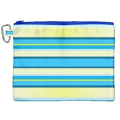 Stripes Yellow Aqua Blue White Canvas Cosmetic Bag (xxl)