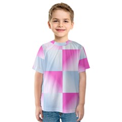 Gradient Blue Pink Geometric Kids  Sport Mesh Tee