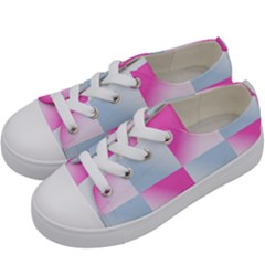 Gradient Blue Pink Geometric Kids  Low Top Canvas Sneakers