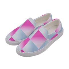 Gradient Blue Pink Geometric Women s Canvas Slip Ons by BangZart