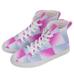 Gradient Blue Pink Geometric Men s Hi-top Skate Sneakers