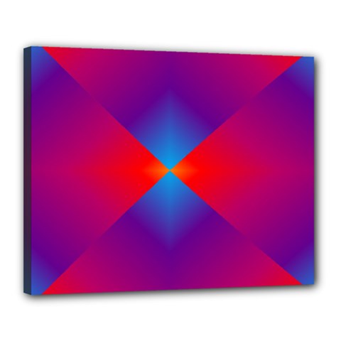 Geometric Blue Violet Red Gradient Canvas 20  X 16  by BangZart