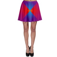 Geometric Blue Violet Red Gradient Skater Skirt by BangZart