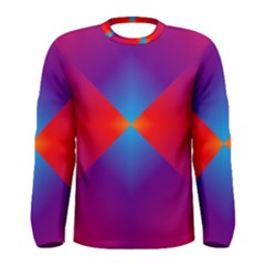 Geometric Blue Violet Red Gradient Men s Long Sleeve Tee