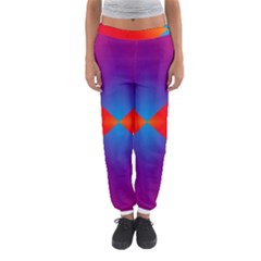 Geometric Blue Violet Red Gradient Women s Jogger Sweatpants by BangZart