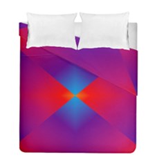 Geometric Blue Violet Red Gradient Duvet Cover Double Side (full/ Double Size) by BangZart