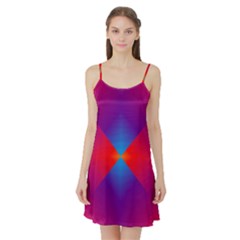 Geometric Blue Violet Red Gradient Satin Night Slip by BangZart