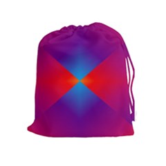 Geometric Blue Violet Red Gradient Drawstring Pouches (extra Large) by BangZart