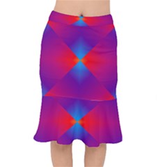 Geometric Blue Violet Red Gradient Mermaid Skirt by BangZart