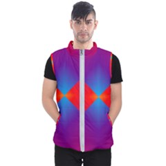 Geometric Blue Violet Red Gradient Men s Puffer Vest by BangZart