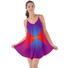 Geometric Blue Violet Red Gradient Love The Sun Cover Up