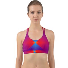 Geometric Blue Violet Red Gradient Back Web Sports Bra