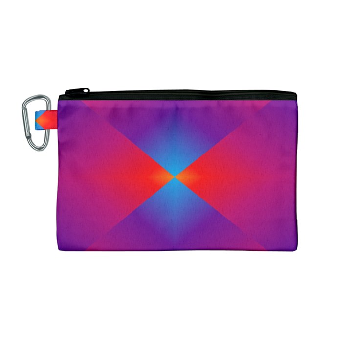 Geometric Blue Violet Red Gradient Canvas Cosmetic Bag (Medium)