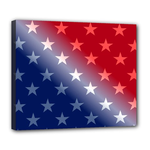 America Patriotic Red White Blue Deluxe Canvas 24  X 20   by BangZart