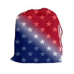 America Patriotic Red White Blue Drawstring Pouches (xxl) by BangZart