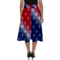 America Patriotic Red White Blue Perfect Length Midi Skirt View2