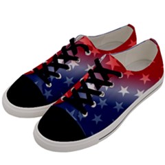 America Patriotic Red White Blue Men s Low Top Canvas Sneakers by BangZart