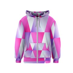 Gradient Geometric Shiny Light Kids  Zipper Hoodie by BangZart