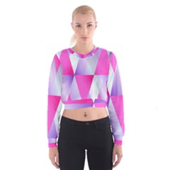 Gradient Geometric Shiny Light Cropped Sweatshirt by BangZart