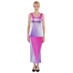 Gradient Geometric Shiny Light Fitted Maxi Dress by BangZart