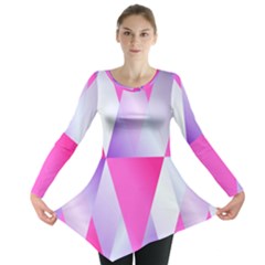 Gradient Geometric Shiny Light Long Sleeve Tunic  by BangZart