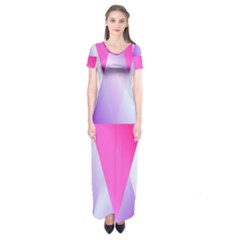 Gradient Geometric Shiny Light Short Sleeve Maxi Dress by BangZart