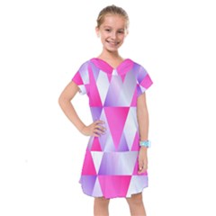 Gradient Geometric Shiny Light Kids  Drop Waist Dress